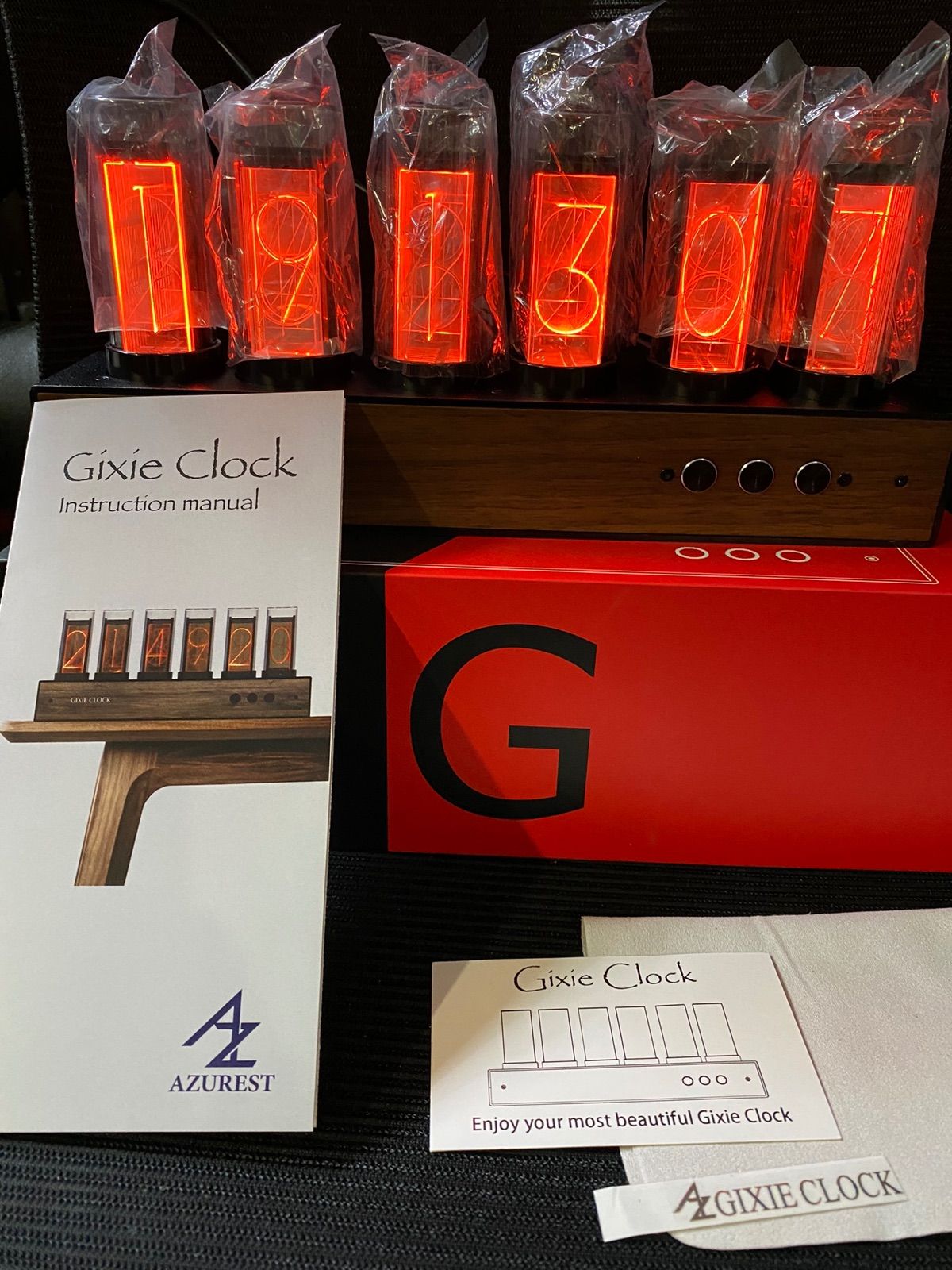 ギクシークロック Wi-Fi 8管 Gixie Clock ニキシー管時計 - 置時計