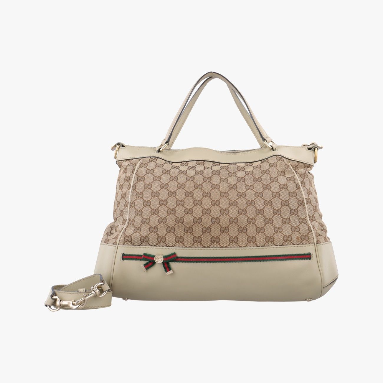 グッチGucciメイフェア ボウ トートベージュ×マルチカラーキャンバス×レザー257349I011253052