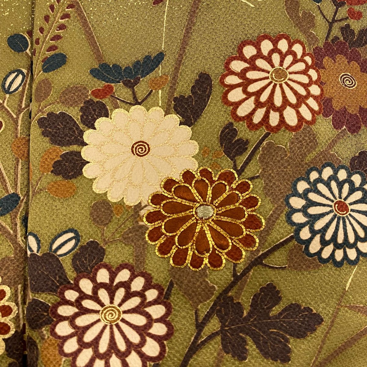 平和屋着物□訪問着 駒刺繍 花蝶文 暈し染め 金彩 鬼しぼ縮緬 正絹