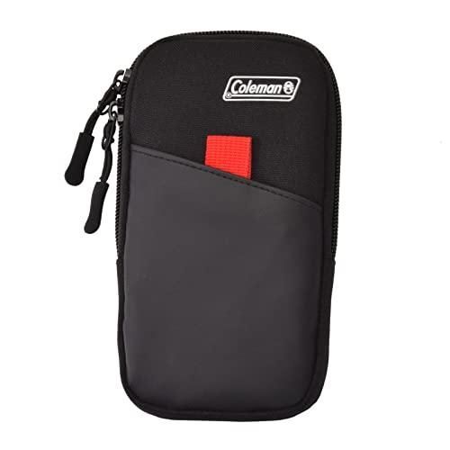 エツミ -amp Coleman コールマン コラボレーションモデル スマートポーチ ブラック スマホポーチ ベルト ループ カラビナ 付き