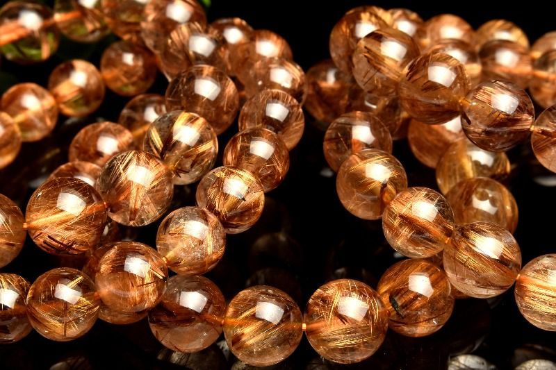 虎色の密集針 タイガータイチンルチルクォーツ 10mm ブレスレット 1個