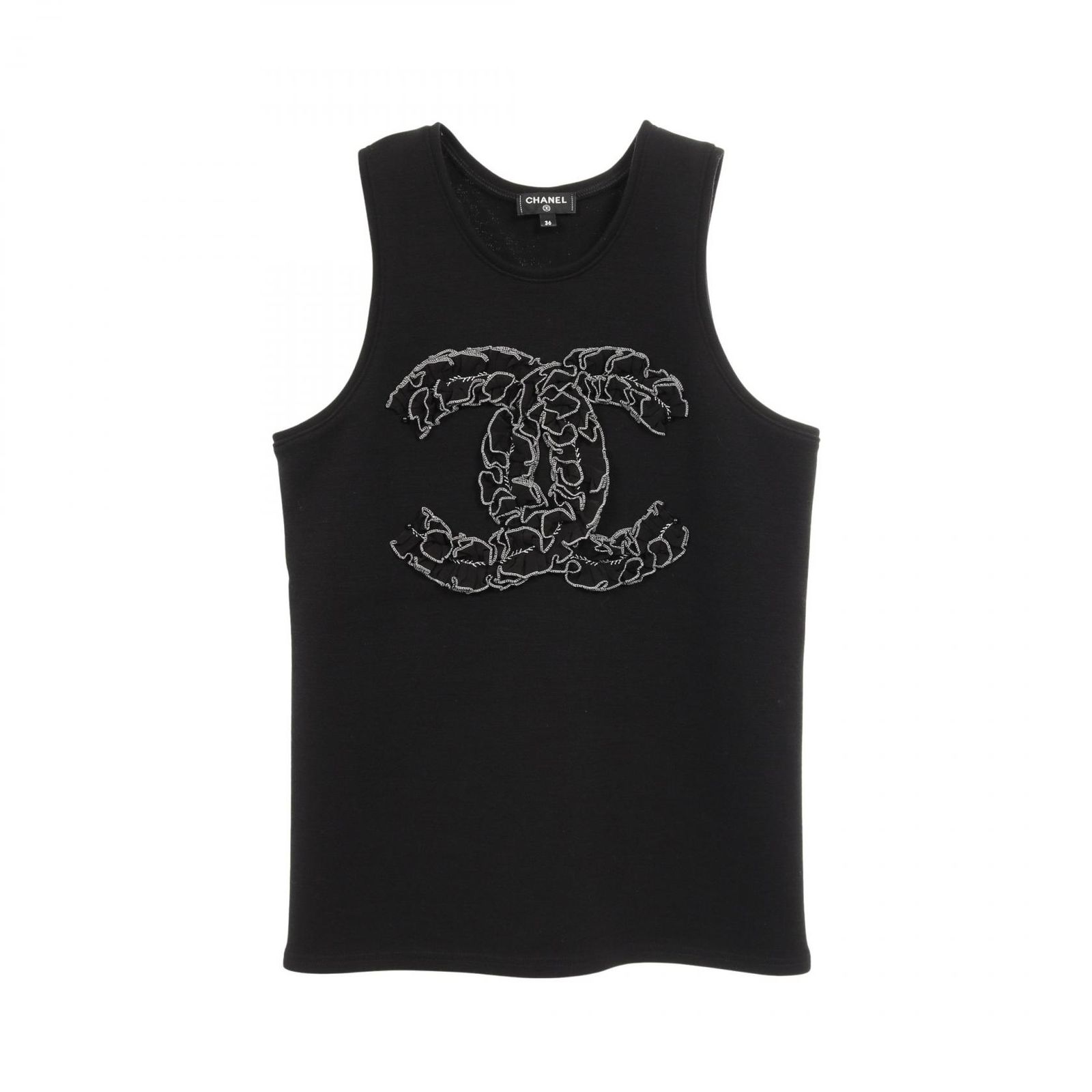 シャネル CHANEL タンクトップ ココマーク ウール ニット レディース Used A