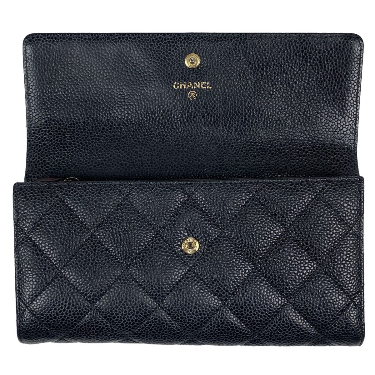 シャネル CHANEL ココマーク 二つ折り 長財布 マトラッセ 長財布 