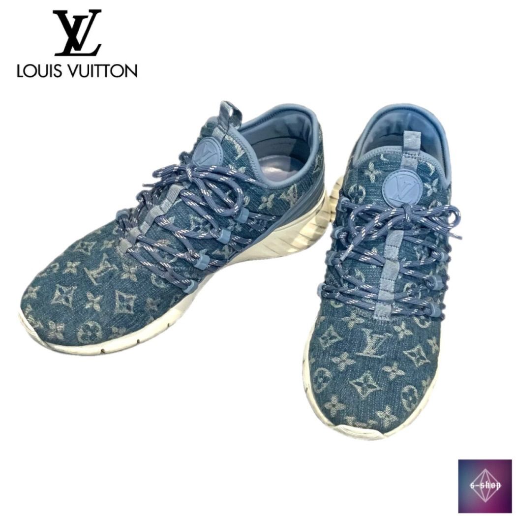 カラーデニム柄美品 LOUIS VUITTON スニーカー ファストレーン