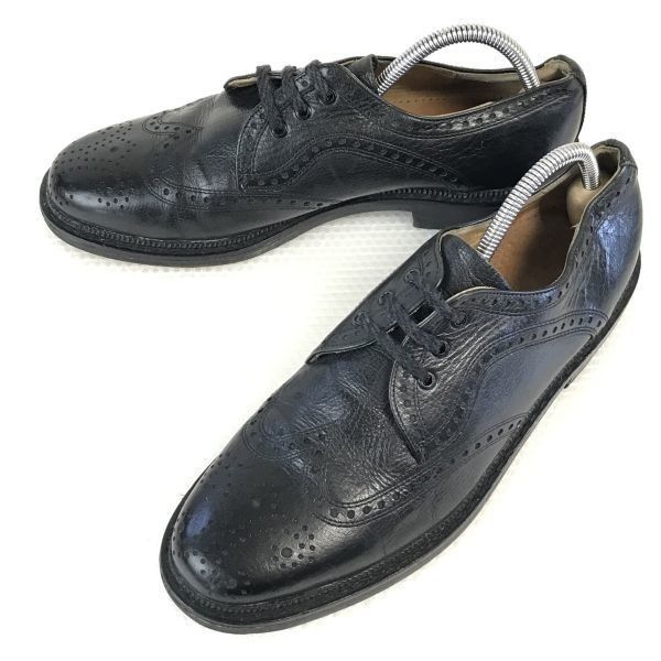 80s-90sVintage/ドイツ製★ロイド/Lloyd★本革/ウィングチップ【43/9F/27.5/黒/BLACK】ドレスシューズ/ビジネス◆A-78 80s-90sVintage/ドイツ製☆ロイド/Lloyd☆本革/ウィングチップ【43/9F