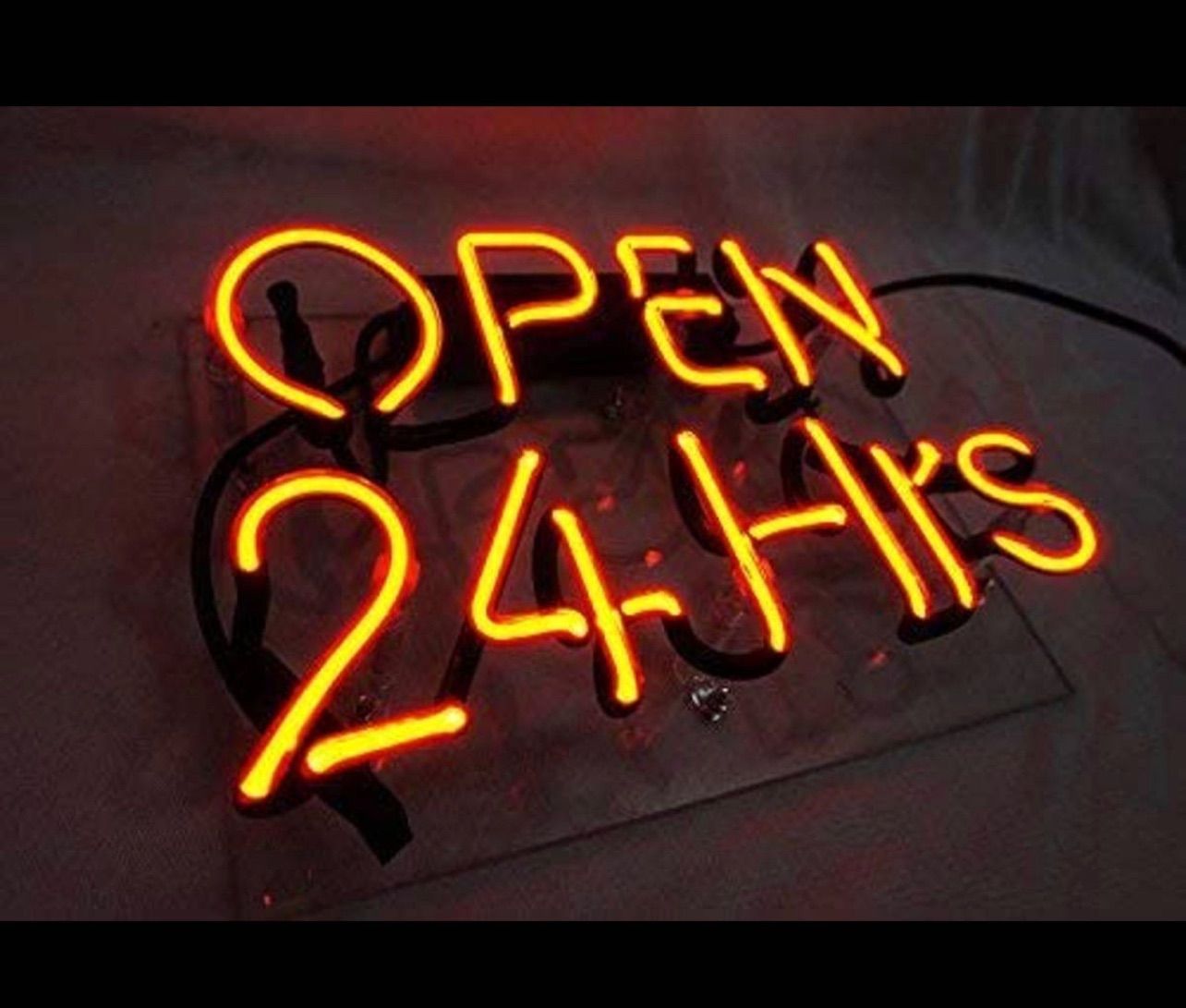 オーダーメイド ネオンサイン 『24Hours OPEN』ネオン管 お洒落