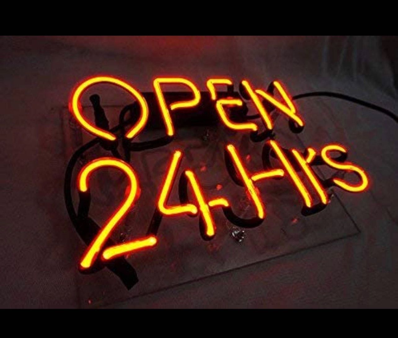 オーダーメイド ネオンサイン 『24Hours OPEN』ネオン管 お洒落 看板