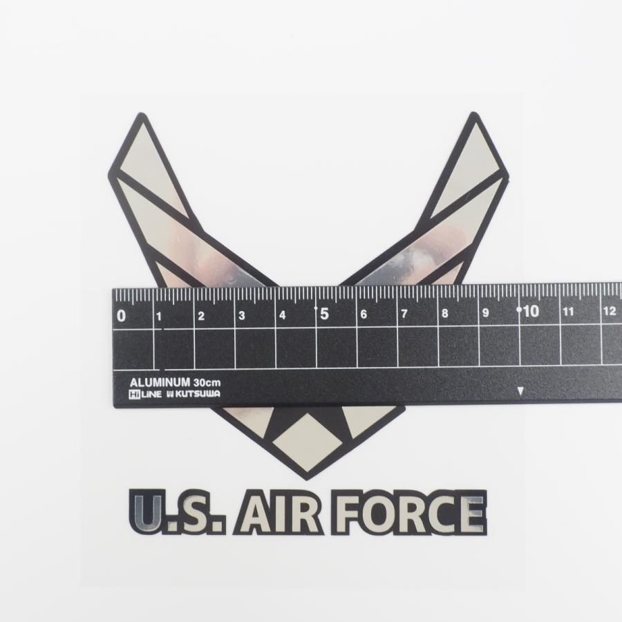 ミラー）アメリカ空軍 ステッカー 10cm ミラーシルバー U.S AIR FORCE アメリカン かっこいい 軍隊 空軍マーク - メルカリ