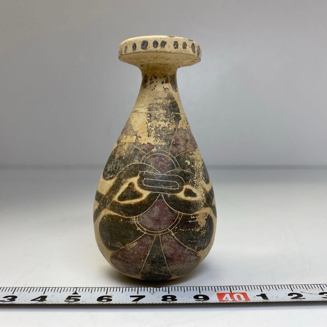 古代紀元前4世紀 ギリシャ香油瓶 タエチ 高さ8㎝ 東里6-0803 2F