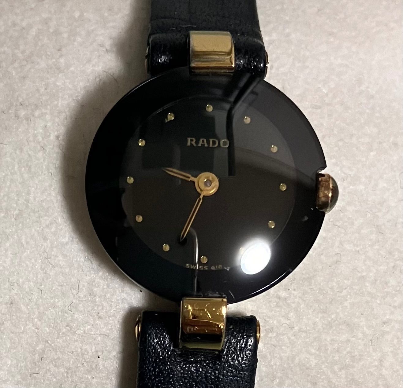 RADO 204.4079.4N ゴールド文字盤 腕時計 ブラック（☆稼動品