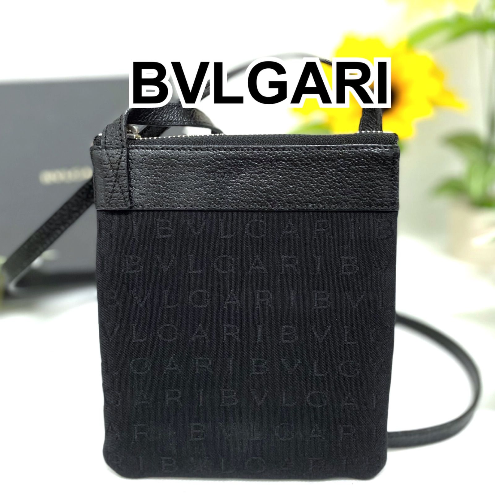 ブルガリ BVLGARI ロゴマニア ショルダーバッグ ポシェット キャンバス 