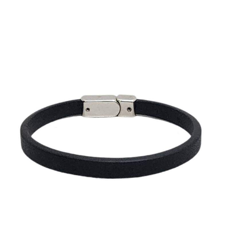 Louis Vuitton ブラックレザーブレスレット エピ LOUIS VUITTON ルイヴィトン ブラスレ フラワーエッジ M8071