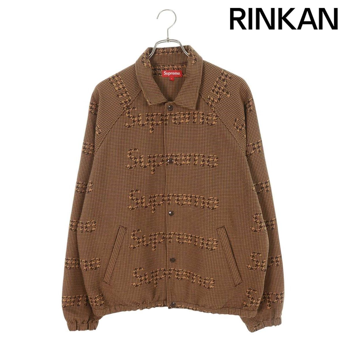 シュプリーム 20AW Houndstooth Logos Snap Front Jacket 千鳥格子スナップブルゾン メンズ L