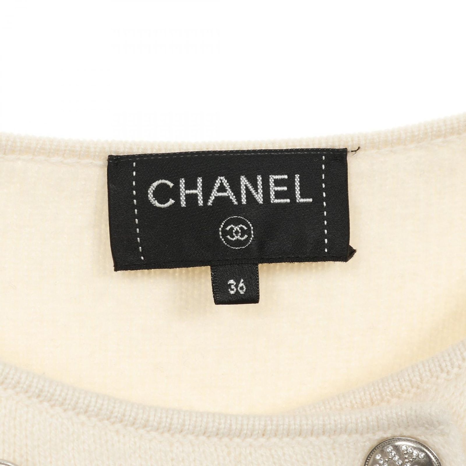 CHANEL シャネル ココマーク ラインストーンボタン ニット