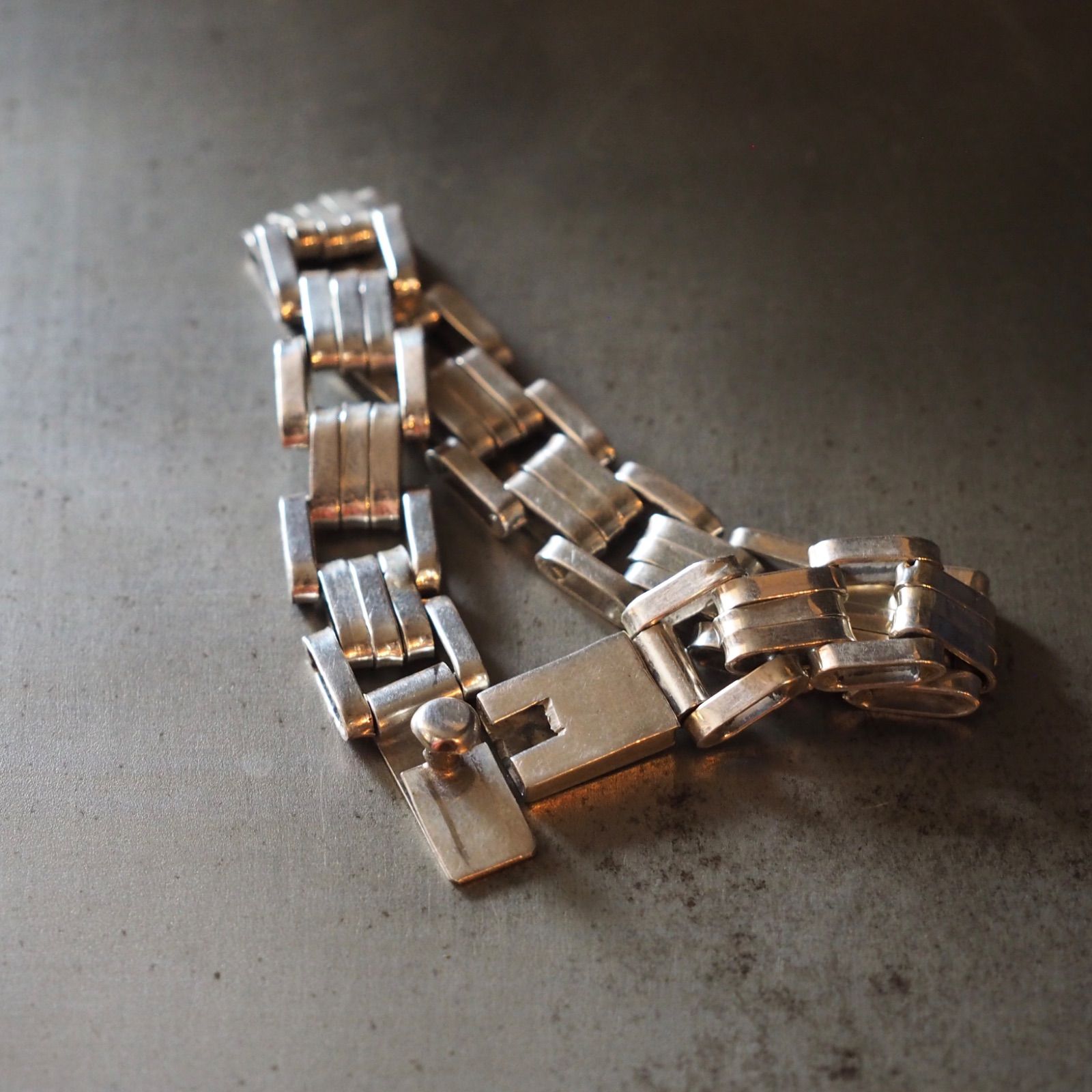 TD Mexico メキシカンシルバー 925 ブレスレット MEXICO Silver925 Heavy link bracelet TD-85 33.9g メキシカン
