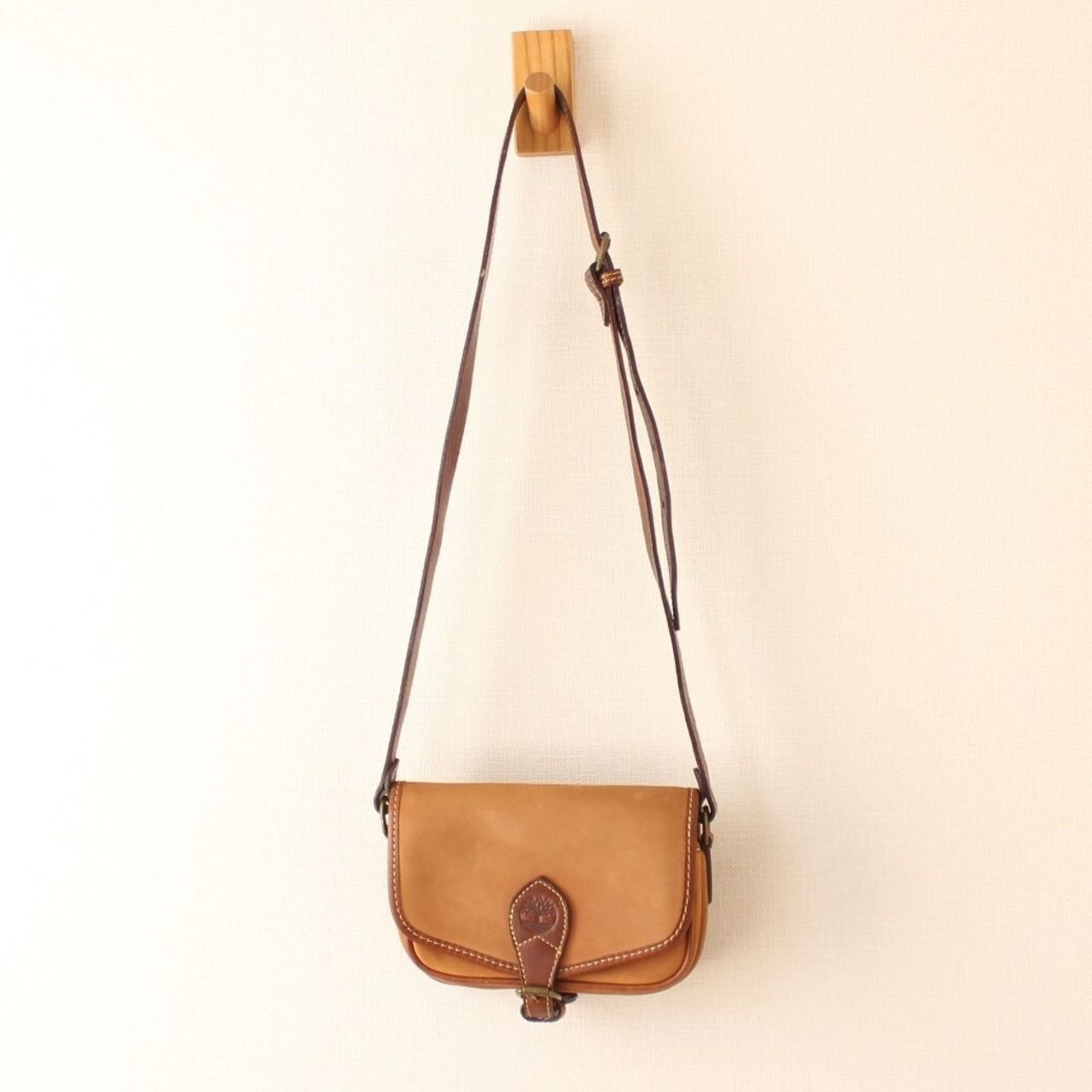 【海外購入 美品 90s】 Timberland ショルダーバッグ ティンバーランド 90s ミニショルダーバッグ USA製 ヌバック×レザー