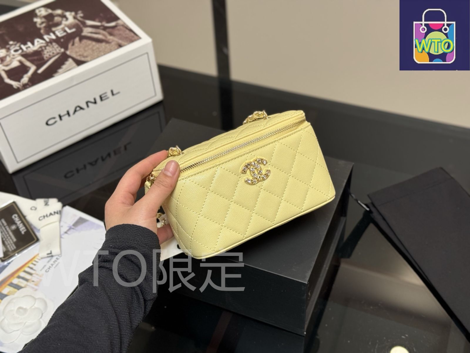 今日特価】Chanel Makeup Case × ～17×11cm ハンドル メイク