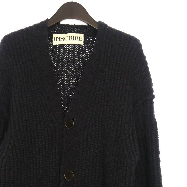 アンスクリア INSCRIRE 18AW アルパカ ローゲージ ロングニットカーディガン 長袖 ネイビー 紺 18AW-K2 レディース アンスクリア INSCRIRE 18AW アルパカ ローゲージ ロングニット