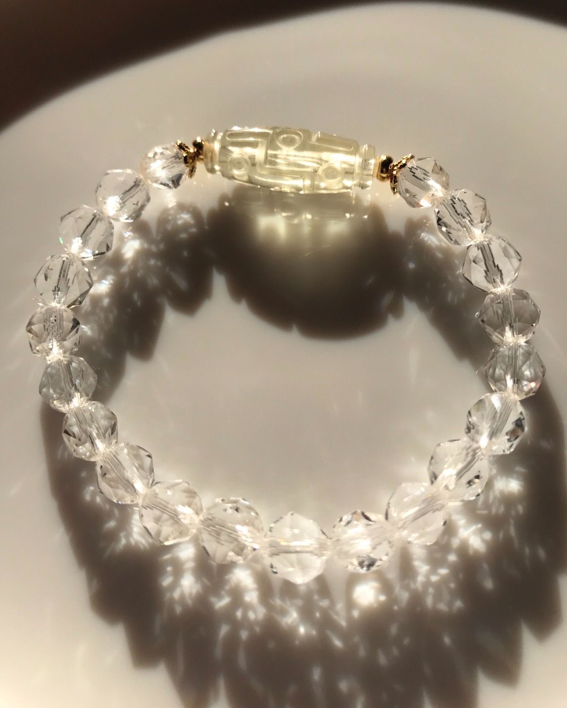 【高品質】キラキラリビアングラス　９㎜　ブレスレット　美品　希少　珍品　天然 リビアングラス ブレスレット 9mm 17.5cm メンズ M レディース L