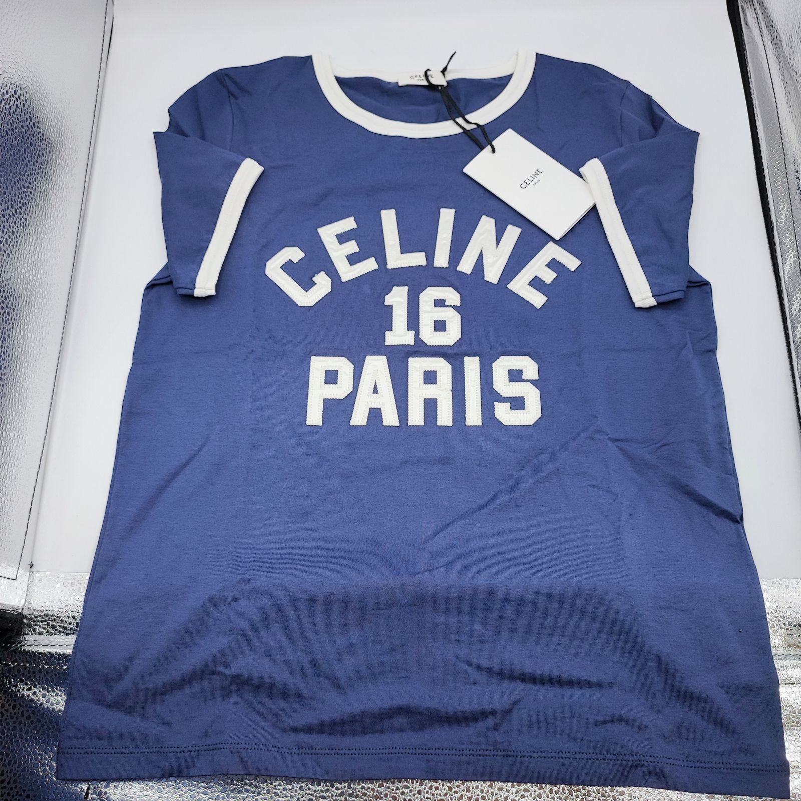 セリーヌ CELINE Tシャツ オブスキュアブルー サイズS 日本完売商品