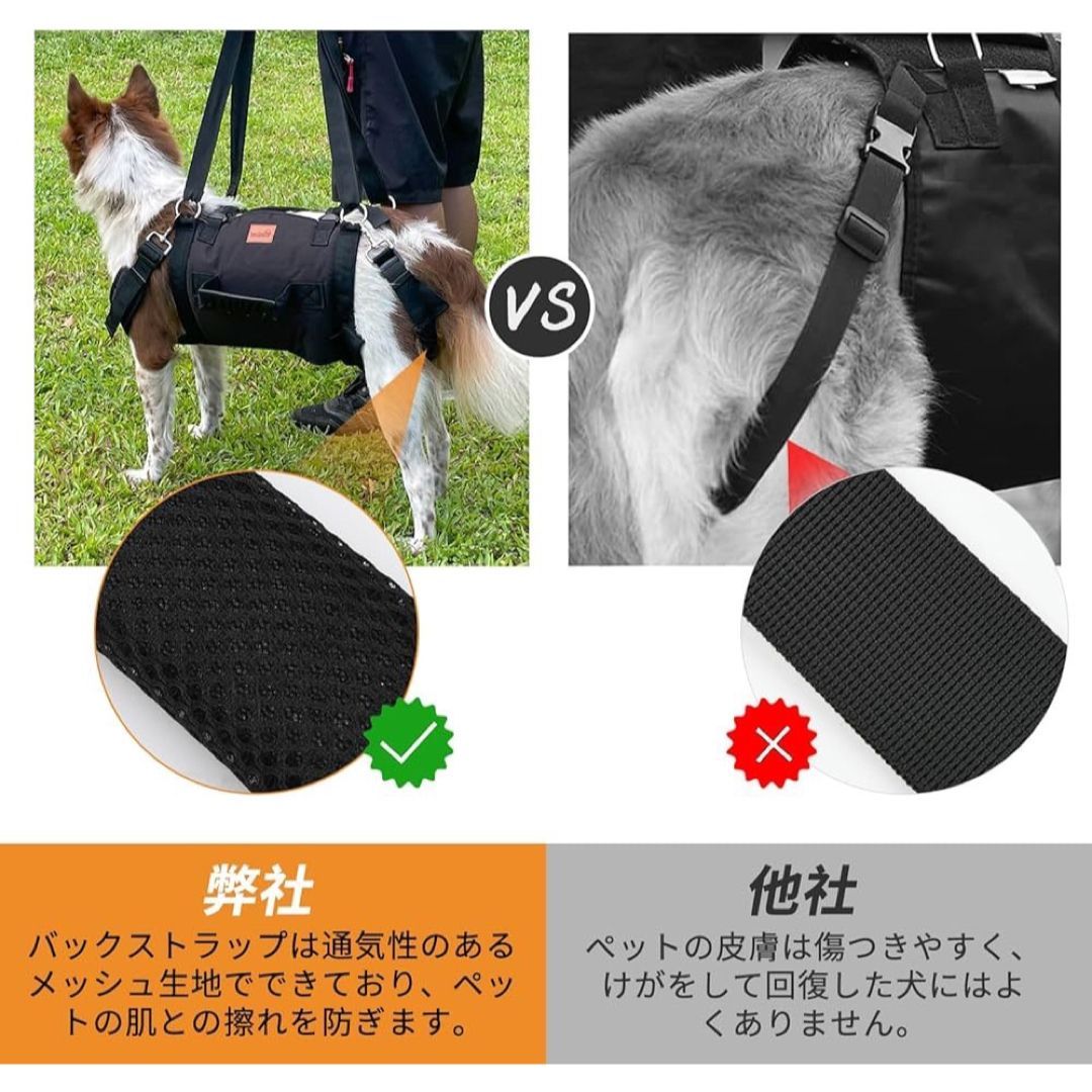 LOOBANI 犬 ハーネス 歩行補助ハーネス 老犬の前足と後足の補助 けが