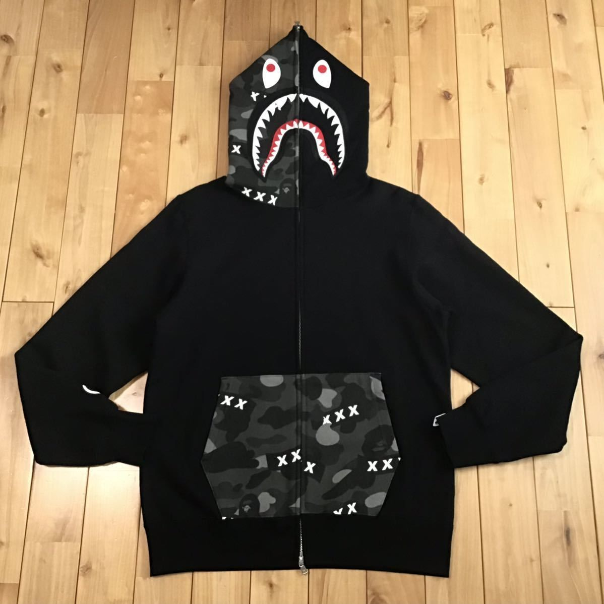 ☆新品☆ GOD SELECTION XXX × BAPE camo シャーク パーカー shark ...