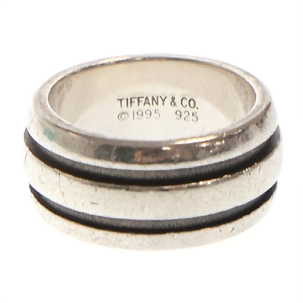 美品 TIFFANY ティファニー グルーブド ダブルライン シルバーリング TIFFANY&CO ティファニー ジュエリー 指輪 アトラス グルーブド