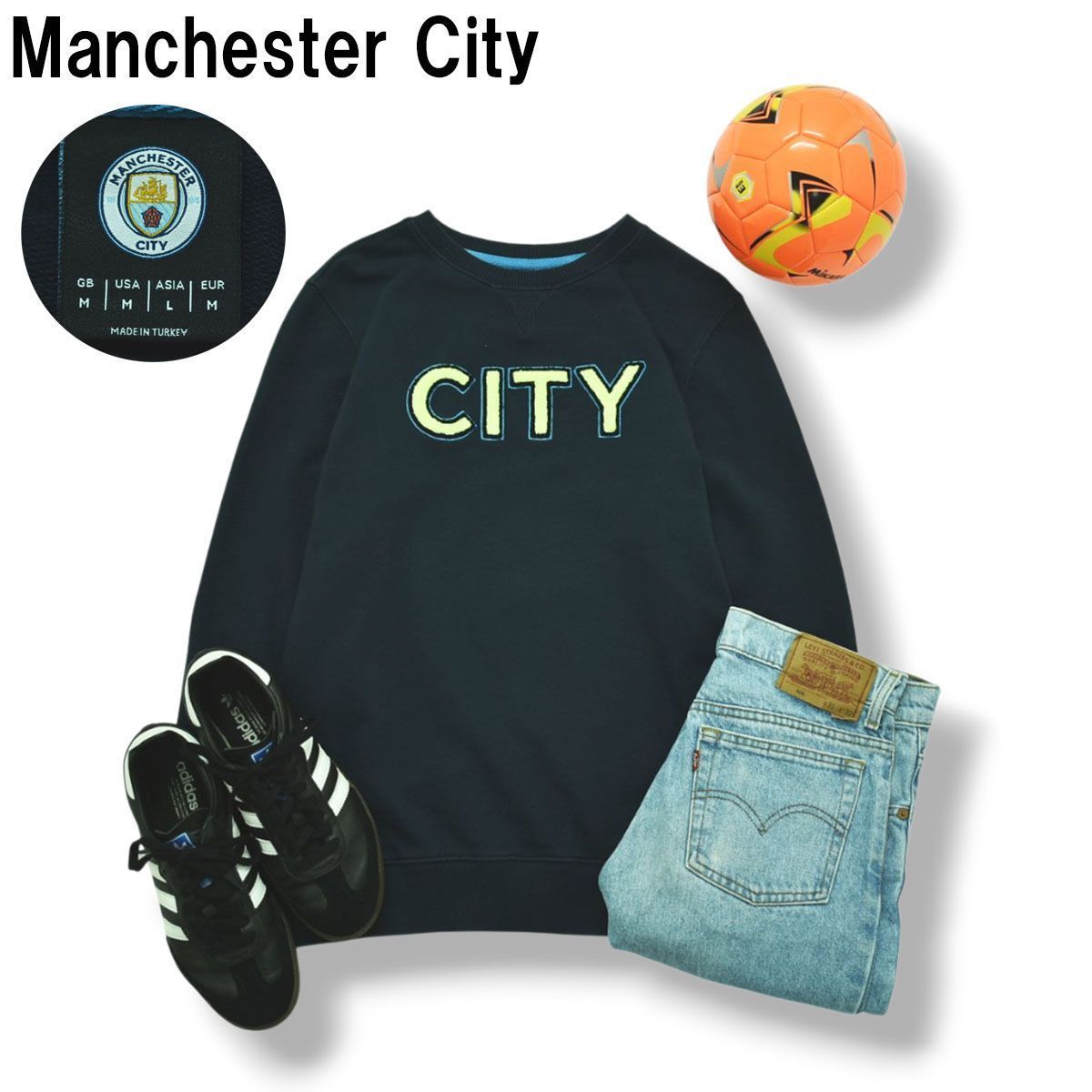 Manchester City スウェット トレーナー ネイビー　M マンチェスター シティ Manchester City ロゴ スウェット