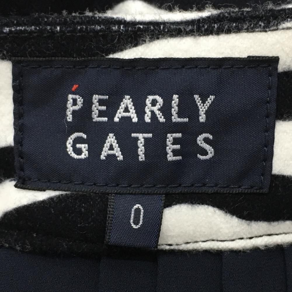 新品】パーリーゲイツ スカート 白×黒 ゼブラ柄 微起毛 内側プリーツ