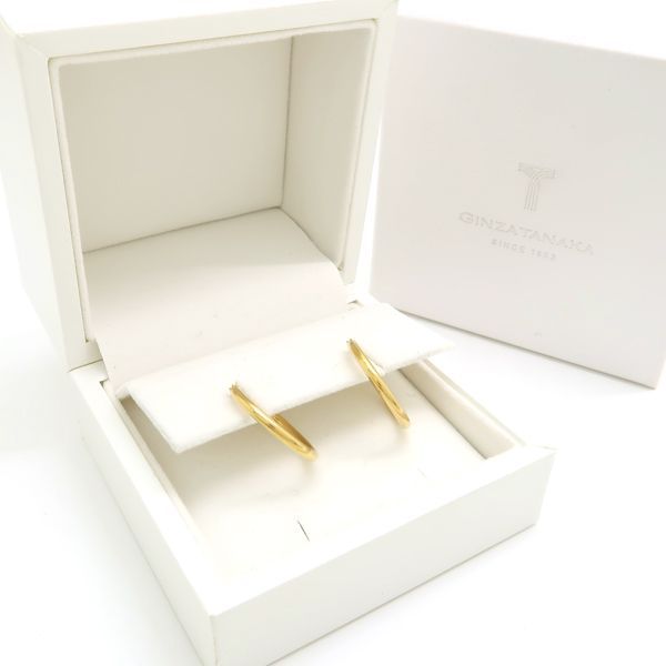 田中貴金属 K18 フープピアス 20mm イエローゴールド 美品 箱付