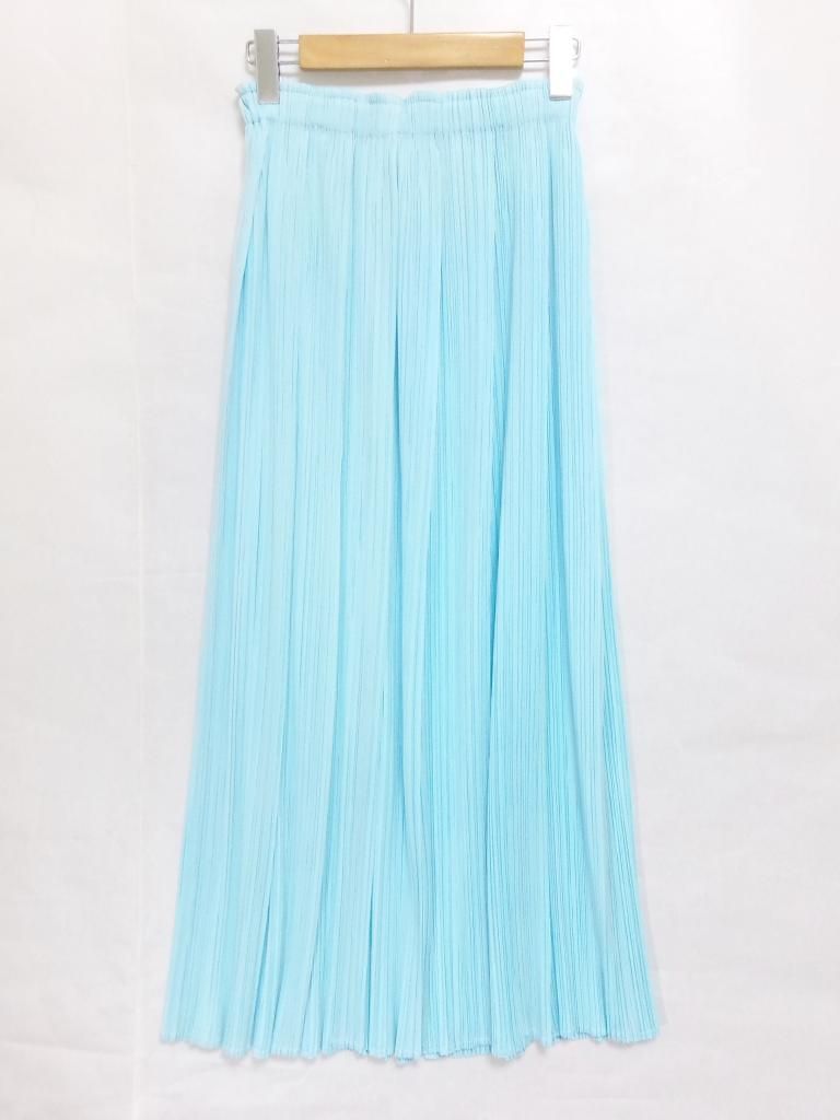 【美品】プリーツプリーズ スカート ロング ストレッチ ベージュ Petitle / プチレ ] ワッシャープリーツロングスカート [M4167