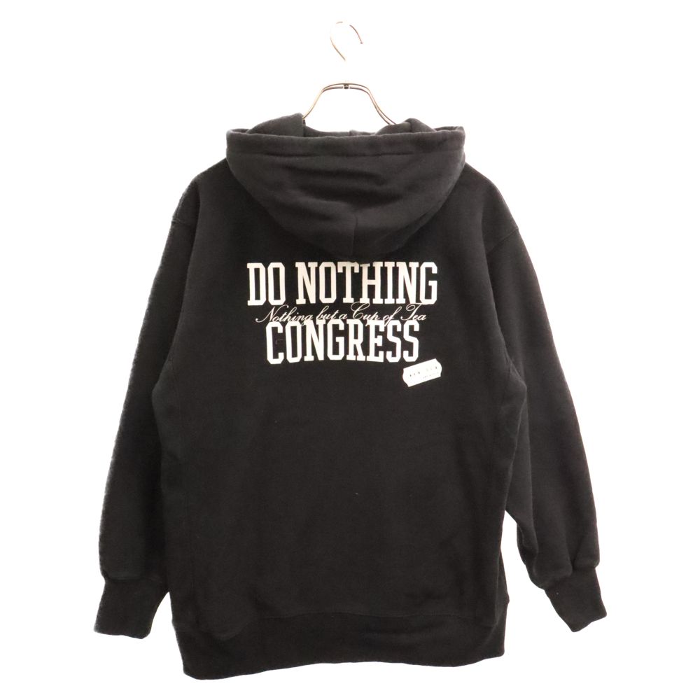 Do Nothing Congress (ドゥー ナッシング コングレス) ロゴ プリント プルオーバーパーカー ブラック