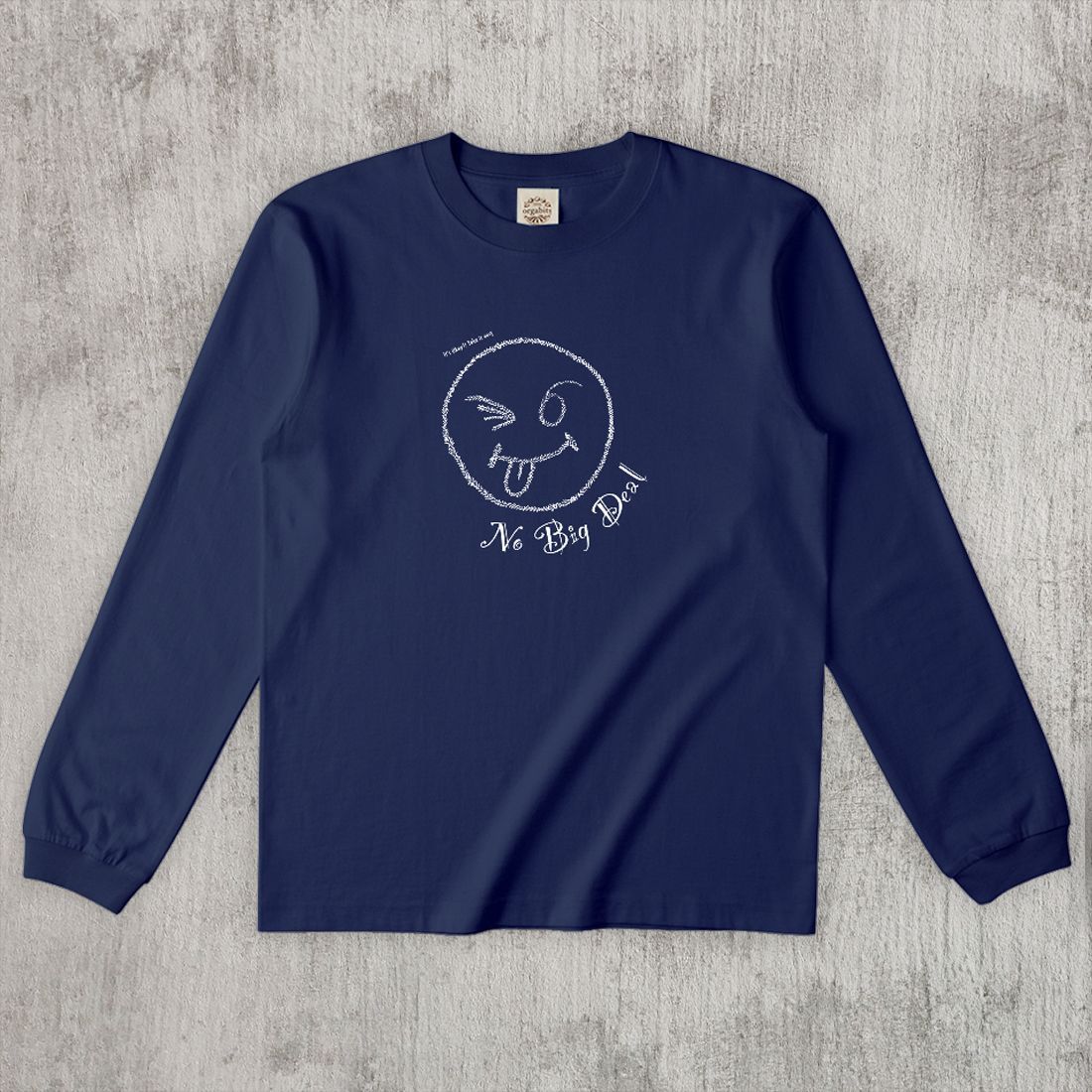 グラフィックロングTシャツ　No Big Deal Mono / White -Long-