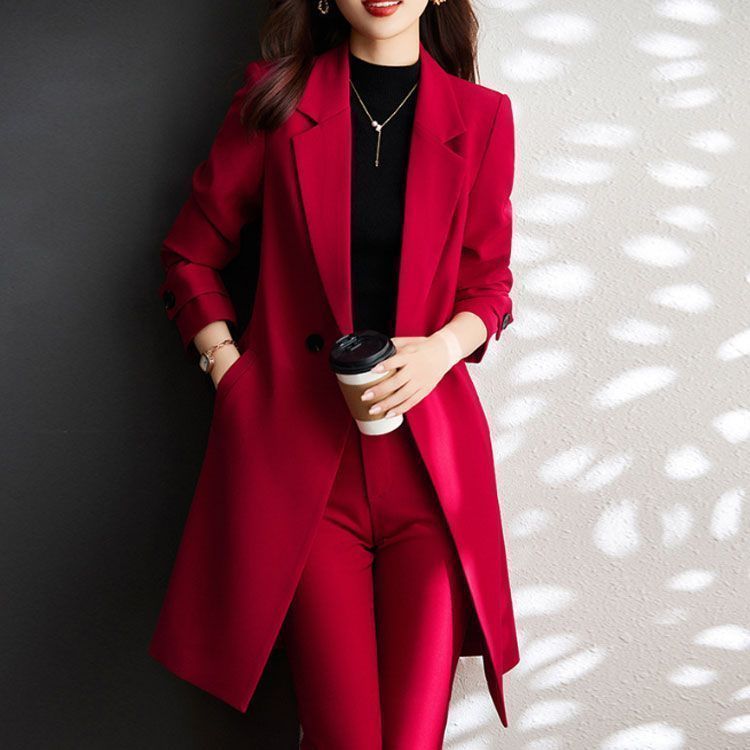 2点セット 上品 レディース セットアップ 春 かっこいい スラックス 大人 女性 パンツスーツ フォーマルスーツ 秋冬 ロングコート ママスーツ ビジネス 卒業式 入学式 結婚式 七五三 koisu605886