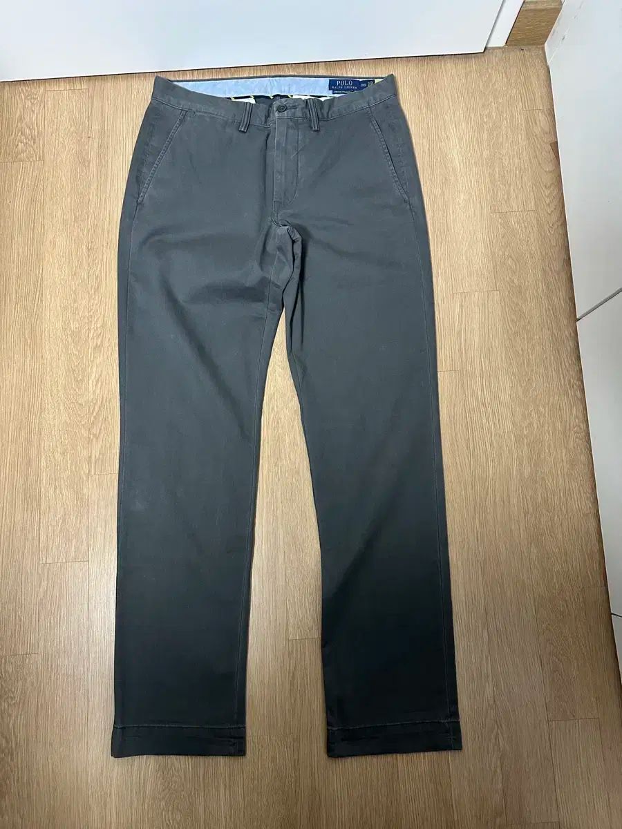 32 ポロラルフローレン ストレートフィット ウォッシュ チノ グレー