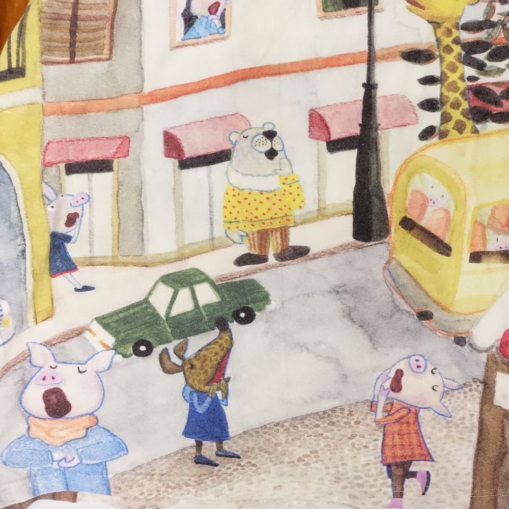 アルベロベロ OLLEBOREBLA オレボレブラ ニット ポロシャツ 長袖 ブタさん アニマルプリント トップス キャメル レディース 【中古】 アルベロベロ OLLEBOREBLA オレボレブラ ニット ポロシャツ 長袖