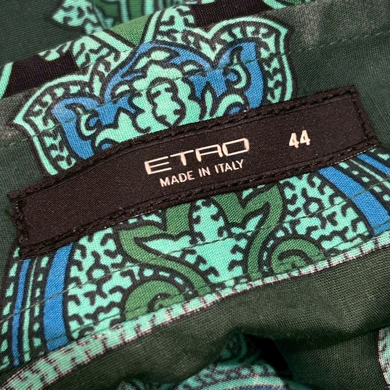 XL 大きいサイズ✨ビッグペイズリー総柄シャツ　ETRO エトロ　グリーン　長袖 イタリア製 ETRO L/S Shirt Paisley エトロ 長袖シャツ ブラウス
