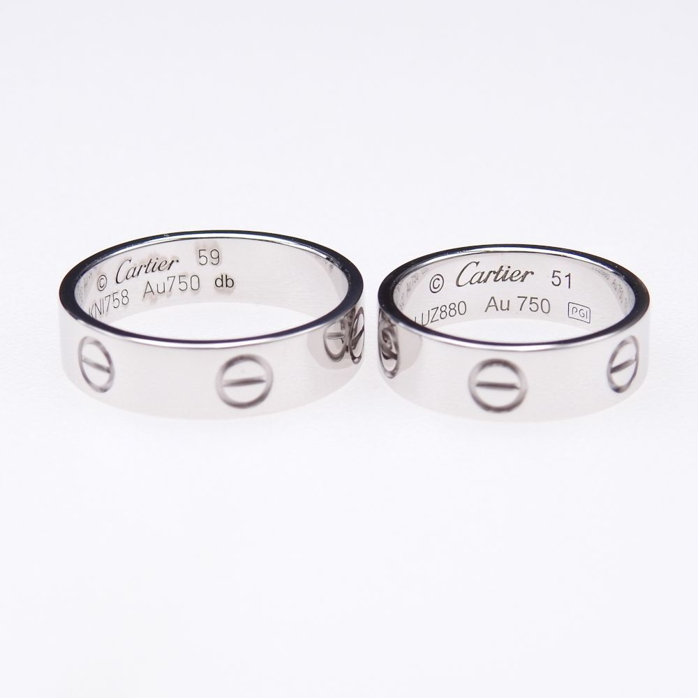 新品仕上げ〔正規品〕750 K18WG カルティエ Cartier ペアリング ラブ 