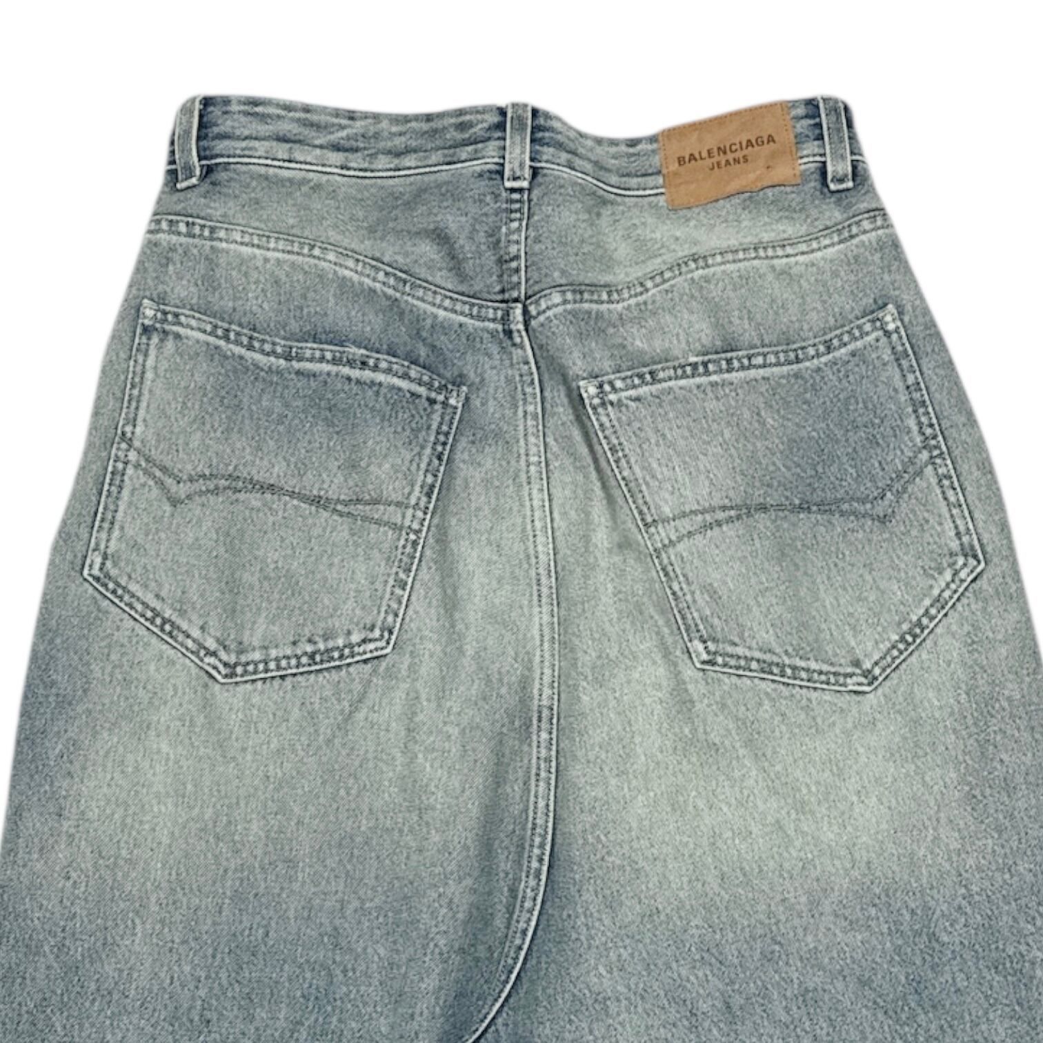 デニム・ジーパン BALENCIAGA Low waist jeans 関税込☆BALENCIAGA☆Low Crotch ワイドジーンズ (BALENCIAGA
