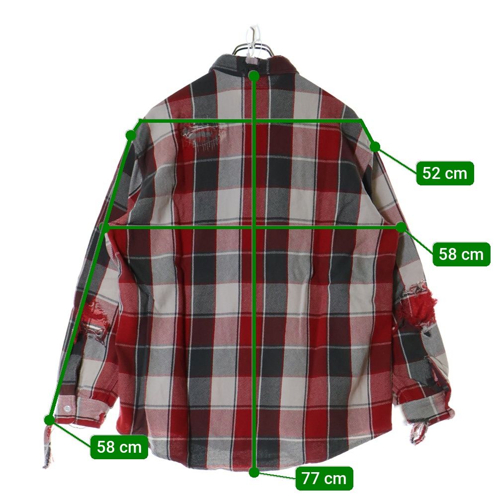 BOWWOW (バウワウ) 23AW REPAIR AGEING FLANNEL SHIRTS ダメージ加工