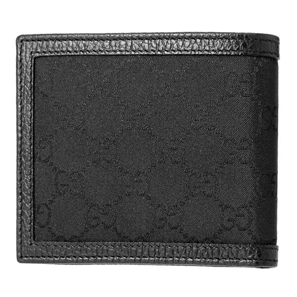 新品 グッチ GUCCI 2つ折り財布 アウトレット GGナイロン ブラック 黒