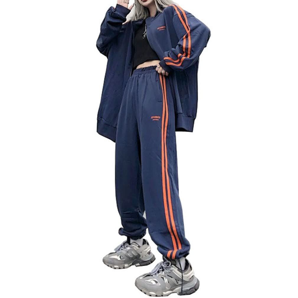 Size:2XL_Color:ブルー [D.IIZOO] 韓国風 ジャージ 上下セット