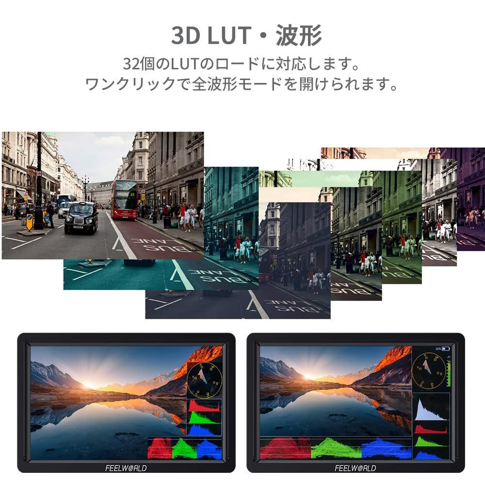 数量限定】6インチ3D LUT波形カメラモニター1920X1080フルHD