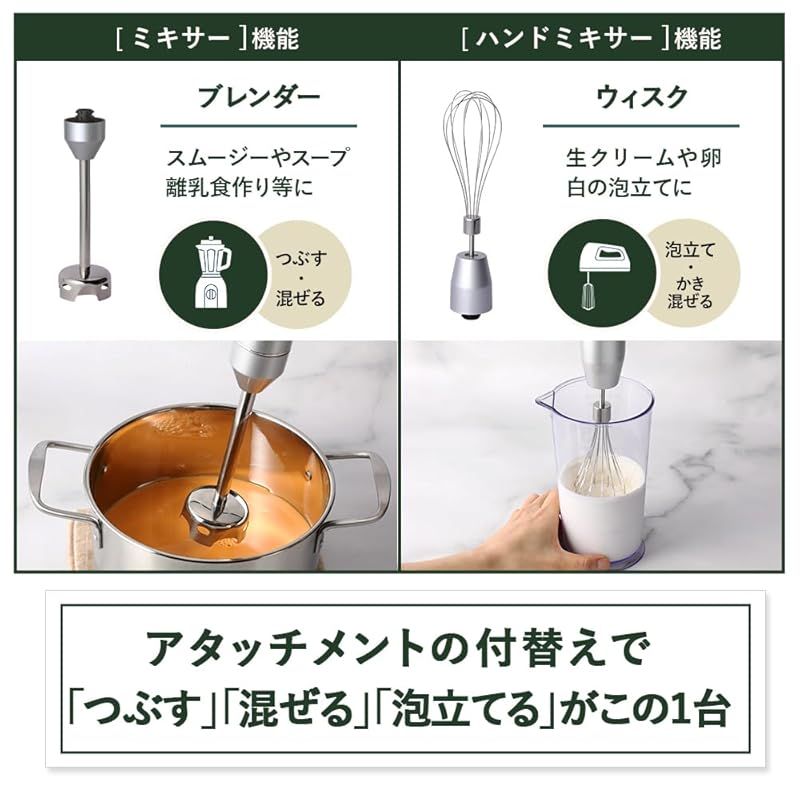クイジナート コードレス 充電式 ハンドブレンダー つぶす 混ぜる かき混ぜる 泡立てる 軽量 RHB 1020 J 本棚 キッチン 