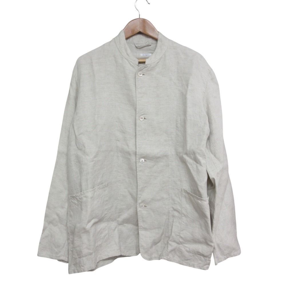 21SS COMOLI コモリ Salvatore Piccolo 別注 リネンヘリンボーン スタンド ジャケット 44 アイボリー メンズ 古着
