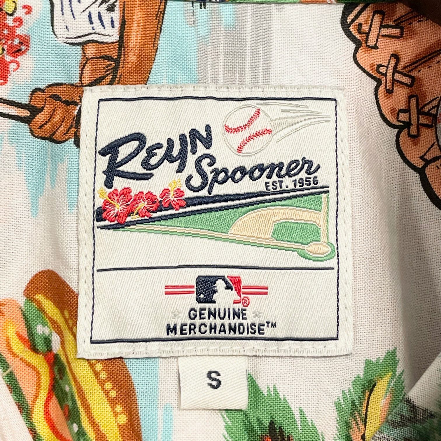 【レア】 Reyn Spooner × MLB　開襟 オープンカラーシャツ レア】 Reyn Spooner × MLB 開襟 オープンカラーシャツ