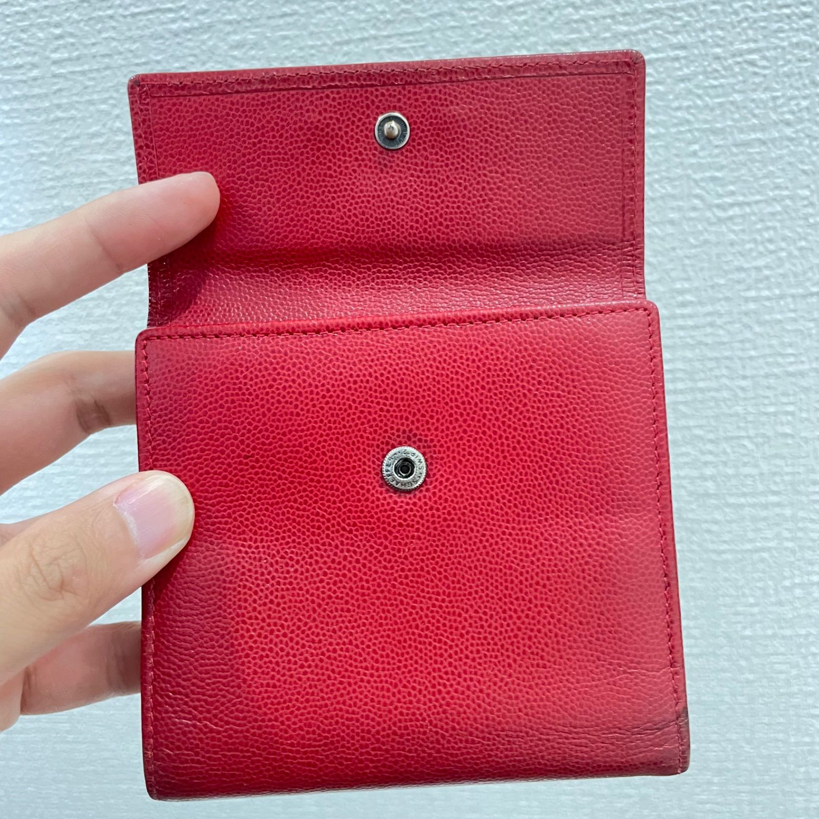 2826 Christian Dior クリスチャンディオール 折り財布 レッド