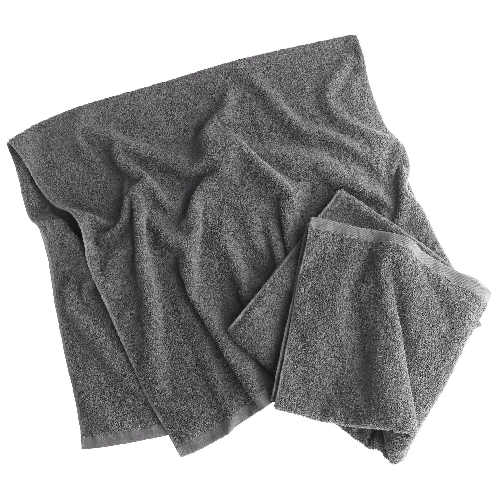【迅速発送】ダークグレー 業務用タオル 瞬間吸水 綿100% 速乾 2枚セット 72×138cm 軽量薄手 大判 部屋干し バスタオル 耐久性 日本製 無地 泉州タオル