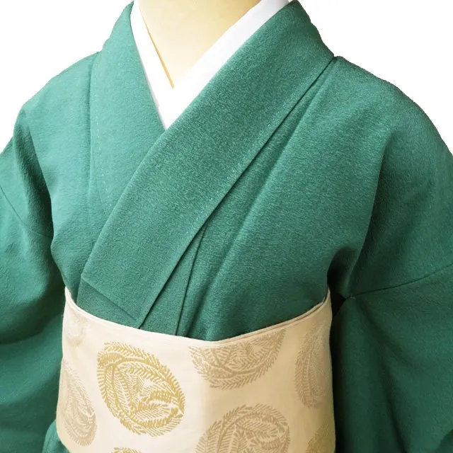 RK-1401 作家物 地模様 色無地 着物 正絹 落款 一つ紋 袷 広衿 色無地 着物 正絹の通販