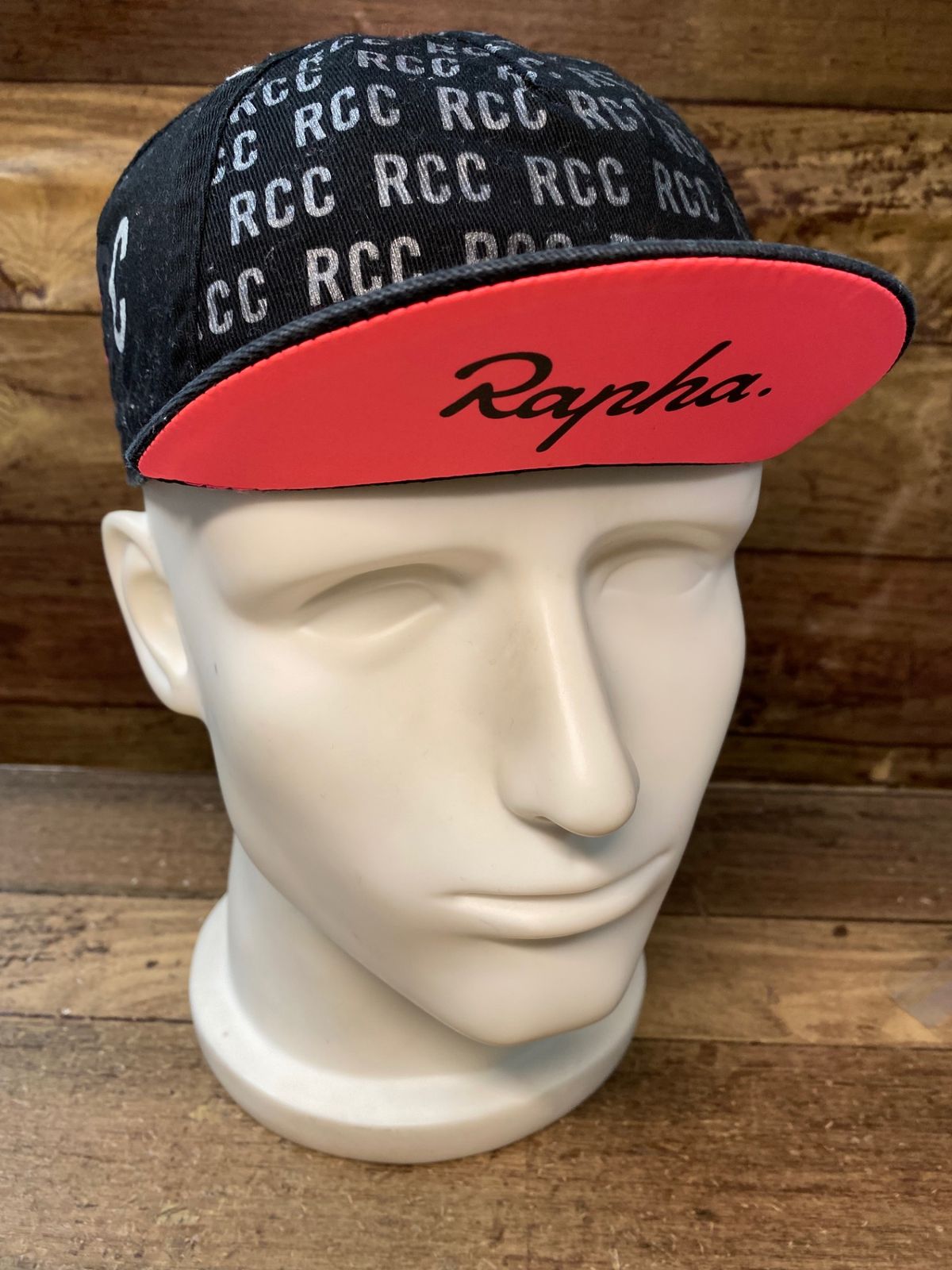 IO183 ラファ Rapha RCC サイクルキャップ 黒 ピンク フリーサイズ ※擦れ